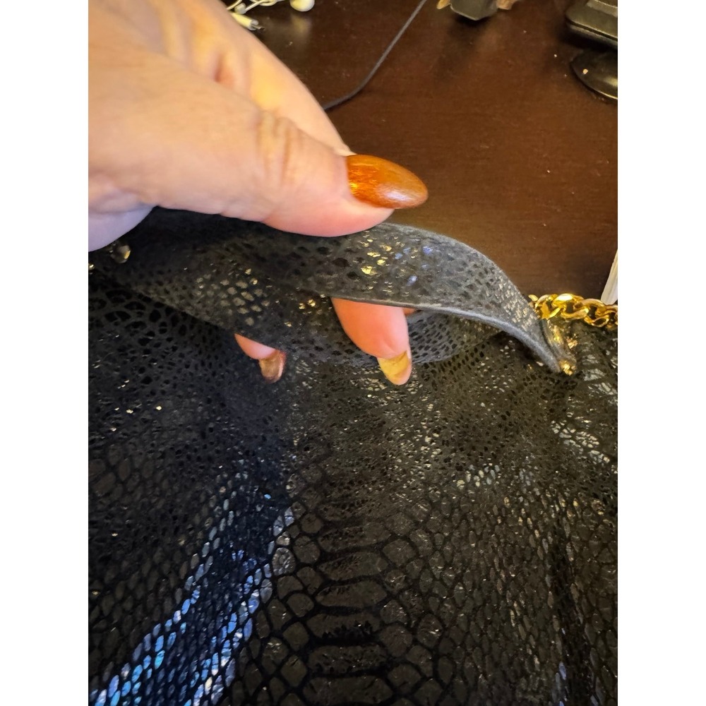 Michael Kors Black Python Snakeskin Embossed Leat… - image 7